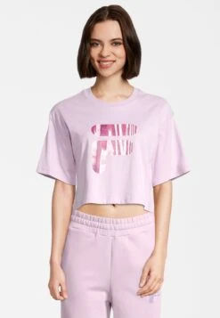 Fila Bothel Cropped Graphic Tee - Camiseta Estampada - Fair Orchid