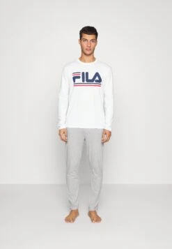 Fila Pyjama Set - Pijama - White/Grey Melange