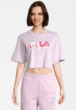 Fila Apparel Beuna Cropped Graphic Tee - Camiseta Estampada - Fair Orchid