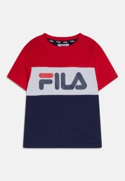 Fila Balimo Blocked Tee Unisex - Camiseta Estampada - Medieval Blue/True Red/Bright White