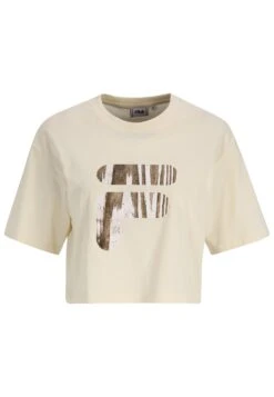 Fila Bothel Cropped Graphic Tee - Camiseta Estampada - Antique White