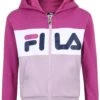 Fila Apparel Baar Ebenhausen Blocked Zip Unisex - Sudadera Con Cremallera - Fair Orchid Purple Orchid Bright White