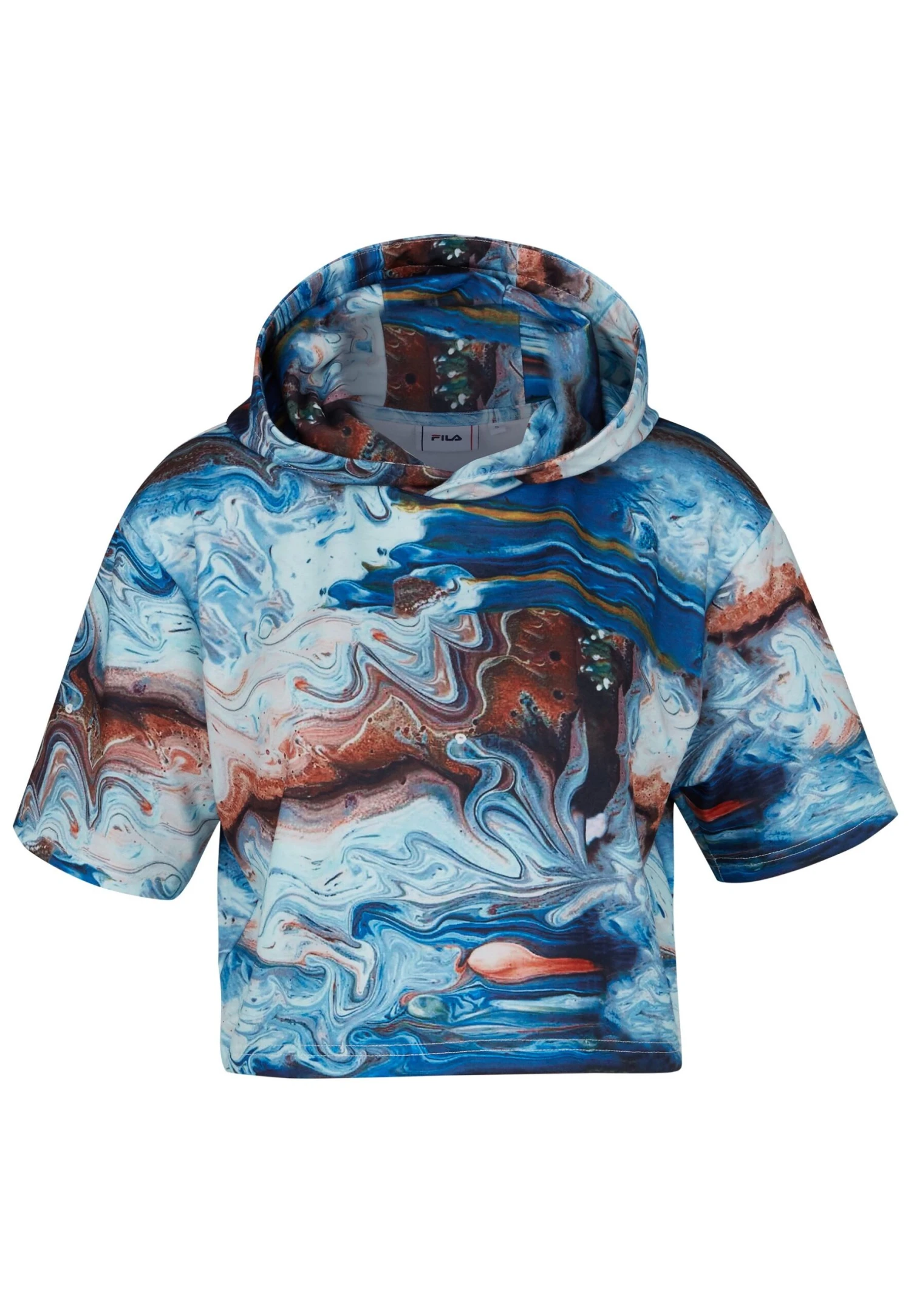 Fila Cide Aop Cropped Hoody - Camiseta Estampada - Blue Acrylic Pouring Aop 1 Fila Cide Aop Cropped Hoody - Camiseta Estampada - Blue Acrylic Pouring Aop