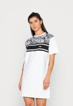 Fila Budva Tee Dress - Vestido Ligero - Bright White/Black