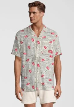 Fila Tutin Aop Resort- Camisa - Sweet Corn Newspaper Aop