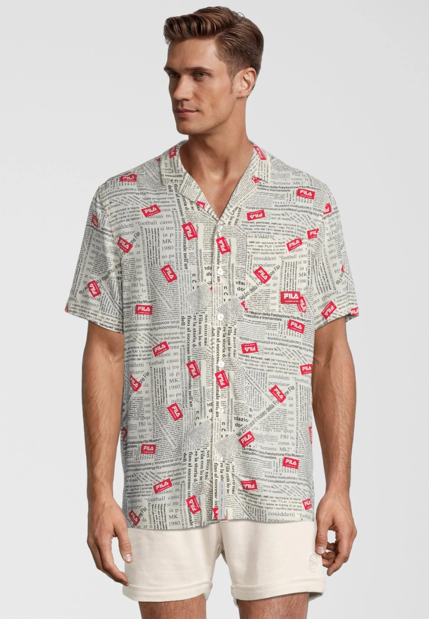 Fila Tutin Aop Resort- Camisa - Sweet Corn Newspaper Aop 1 Fila Tutin Aop Resort- Camisa - Sweet Corn Newspaper Aop