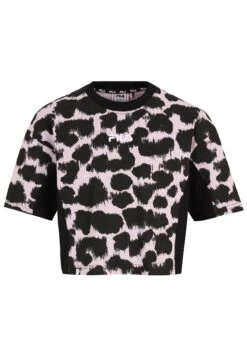 Fila Bad Arolsen Cropped Wide- Camiseta Estampada - Black Leo Ikat Aop Black