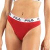 Fila Regular Waist Breiter Logo-Bund - Tanga - Rot