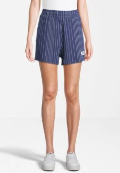 Fila Tebra High Waist - Pantalón Corto De Deporte - Medieval Blue Antique White Irregular Striped