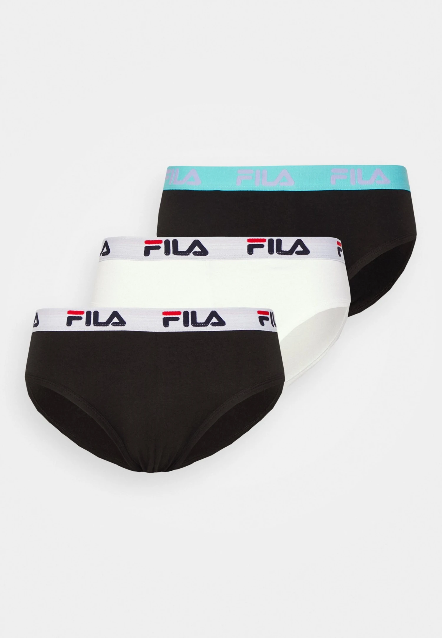 Fila Man Brief 3 Pack - Braguitas - Black/Blue Light/White 1 Fila Man Brief 3 Pack - Braguitas - Black/Blue Light/White