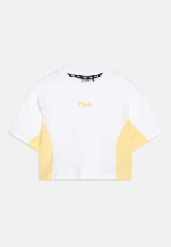 Fila Badajoz Tee - Camiseta Estampada - Bright White/Pale Banana