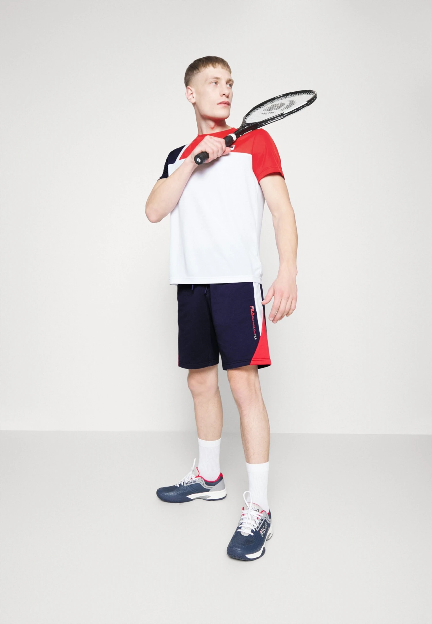 Fila Melvin - Pantalón Corto De Deporte - Navy/Red 2 Fila Melvin - Pantalón Corto De Deporte - Navy/Red - Imagen 2