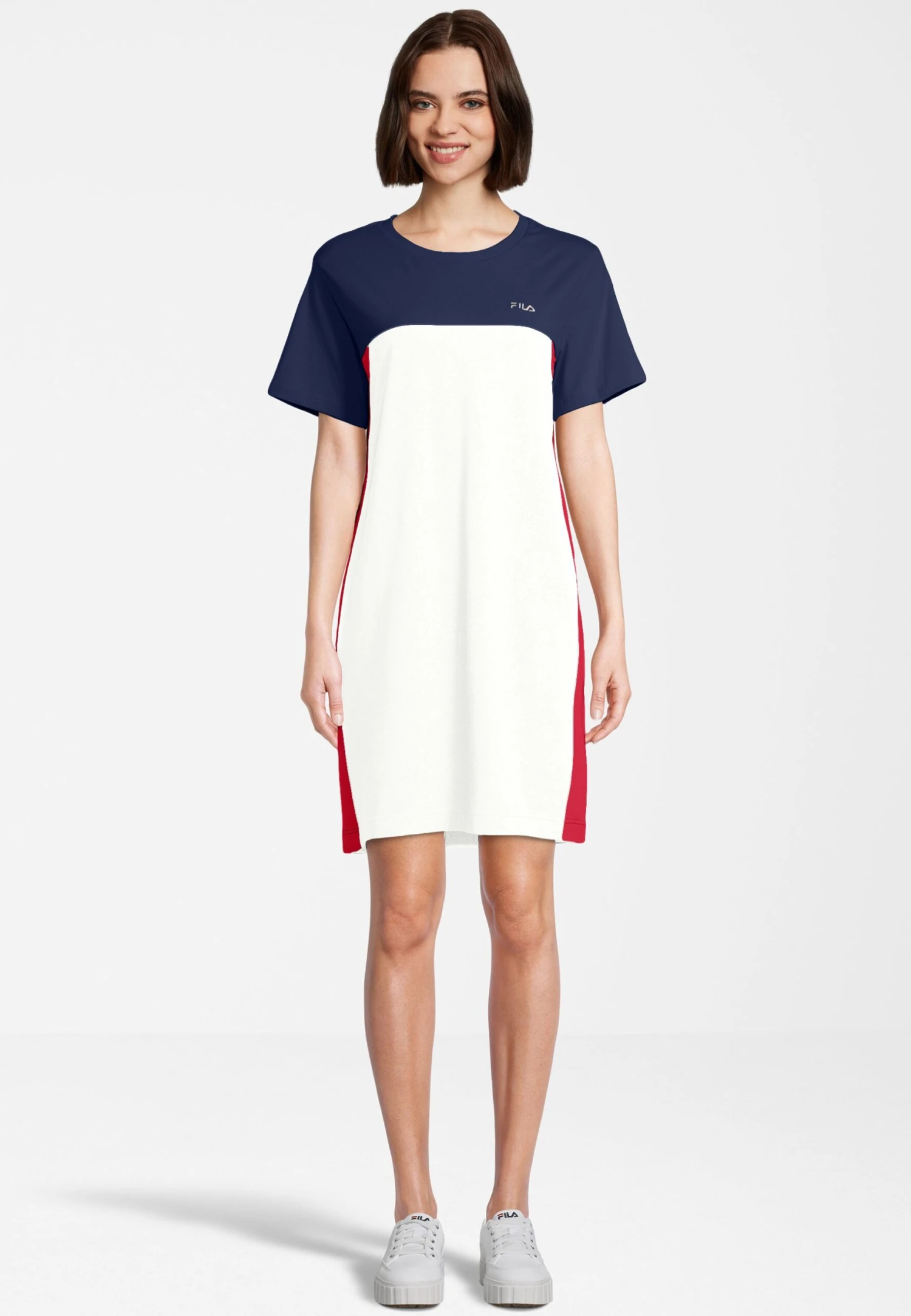 Fila Balikesir - Vestido Ligero - Bright White-Medieval Blue True Red 1 Fila Balikesir - Vestido Ligero - Bright White-Medieval Blue True Red