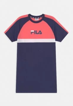 Fila Bamako Tee Dress - Vestido Ligero - Medieval Blue/Coral Paradise/Bright White