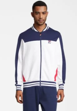 Fila Zigong- Chaquetas Bomber - Bright White Medieval Blue True Red