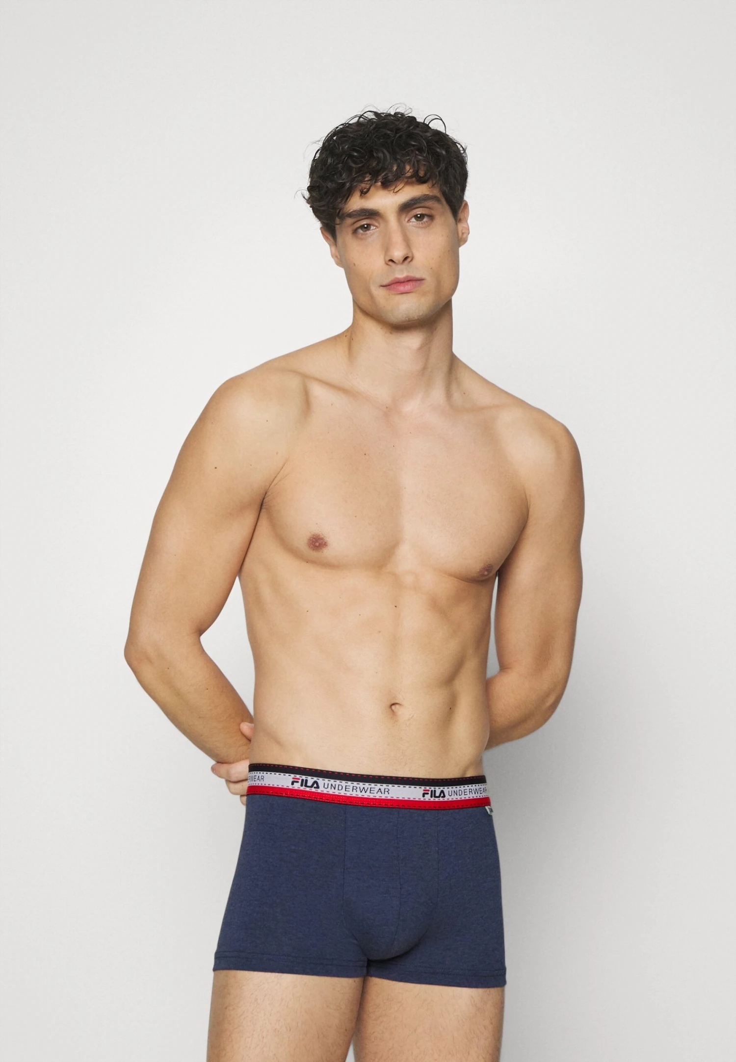 Fila Man Boxer 4 Pack - Culotte - Black/Navy/White/Jeans Melange 1 Fila Man Boxer 4 Pack - Culotte - Black/Navy/White/Jeans Melange